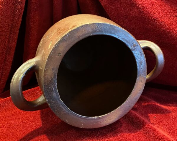 IMG_1272 Antieke Franse grespot in donkerbruin geglazuurd aardewerk | Antique French dark‑brown glazed stoneware pot – 19th century