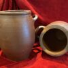 IMG_1277 Antieke Franse grespot in donkerbruin geglazuurd aardewerk | Antique French dark‑brown glazed stoneware pot – 19th century
