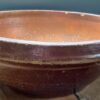 Imposing French stoneware butter‑ or cream‑separating bowl – late 19th century (1) Antieke imposante Franse boter- of roomteil in gres aardewerk | Imposing French stoneware butter‑ or cream‑separating bowl – late 19th century