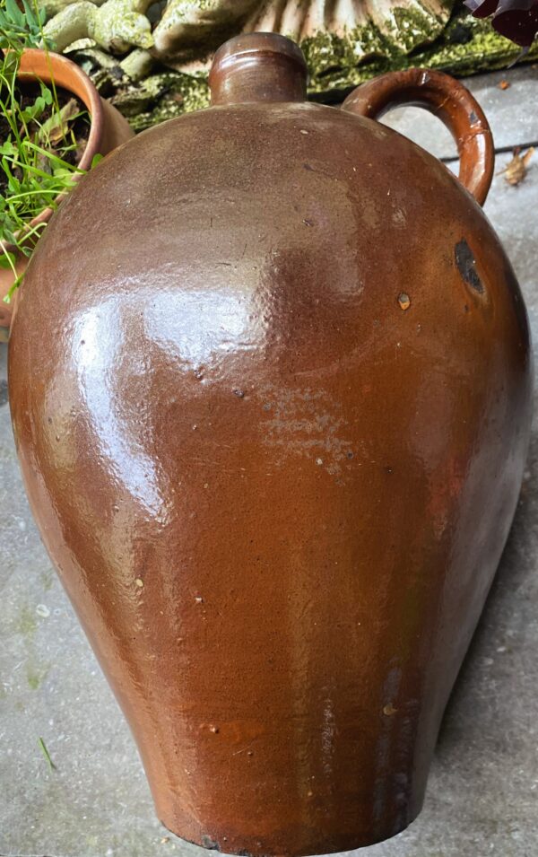 Large antique French stoneware jug with handle – late 19th century (14) Grote antieke Franse gres kruik met handgreep | Large antique French stoneware jug with handle – late 19th century