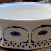 Octagonal Art Deco wash basin, 1930s (11) Achthoekige Art Deco waskom met blauwe geometrische print | Octagonal Art Deco wash basin, 1930s