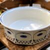 Octagonal Art Deco wash basin, 1930s (12) Achthoekige Art Deco waskom met blauwe geometrische print | Octagonal Art Deco wash basin, 1930s