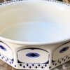 Octagonal Art Deco wash basin, 1930s (7) Achthoekige Art Deco waskom met blauwe geometrische print | Octagonal Art Deco wash basin, 1930s