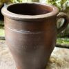 Old French dark‑brown glazed stoneware jug with single handle – late 19th century (3) Oude donkerbruine Franse geglazuurde greskan met één oor | Old French dark‑brown glazed stoneware jug with single handle – late 19th century