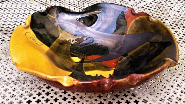 Organic modernist ceramic bowl, 20th C (1) Organische modernistische keramische kom | Organic modernist ceramic bowl, 20th century