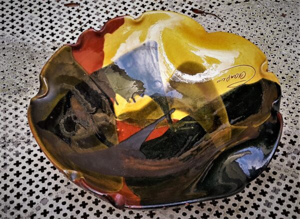 Organic modernist ceramic bowl, 20th C (3) Organische modernistische keramische kom | Organic modernist ceramic bowl, 20th century