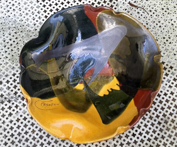 Organic modernist ceramic bowl, 20th C (7) Organische modernistische keramische kom | Organic modernist ceramic bowl, 20th century