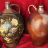Rustic French painted terracotta jug (1) Rustic French painted terracotta jug – Rustieke Franse beschilderde terracotta kruik – early 1900