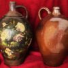 Rustic French painted terracotta jug (4) Rustic French painted terracotta jug – Rustieke Franse beschilderde terracotta kruik – early 1900