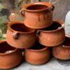 Set of 6 French glazed stoneware terracotta cooking pots – (1) Franse geglazuurde gres terracotta kookpot – 19e tot begin 20e eeuw | French glazed stoneware terracotta cooking pot – early 20th century