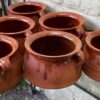 Set of 6 French glazed stoneware terracotta cooking pots – (10) Franse geglazuurde gres terracotta kookpot – 19e tot begin 20e eeuw | French glazed stoneware terracotta cooking pot – early 20th century