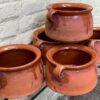 Set of 6 French glazed stoneware terracotta cooking pots – (12) Franse geglazuurde gres terracotta kookpot – 19e tot begin 20e eeuw | French glazed stoneware terracotta cooking pot – early 20th century
