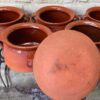 Set of 6 French glazed stoneware terracotta cooking pots – (13) Franse geglazuurde gres terracotta kookpot – 19e tot begin 20e eeuw | French glazed stoneware terracotta cooking pot – early 20th century