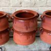 Set of 6 French glazed stoneware terracotta cooking pots – (14) Franse geglazuurde gres terracotta kookpot – 19e tot begin 20e eeuw | French glazed stoneware terracotta cooking pot – early 20th century