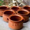 Set of 6 French glazed stoneware terracotta cooking pots – (15) Franse geglazuurde gres terracotta kookpot – 19e tot begin 20e eeuw | French glazed stoneware terracotta cooking pot – early 20th century