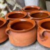 Set of 6 French glazed stoneware terracotta cooking pots – (16) Franse geglazuurde gres terracotta kookpot – 19e tot begin 20e eeuw | French glazed stoneware terracotta cooking pot – early 20th century