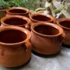 Set of 6 French glazed stoneware terracotta cooking pots – (17) Franse geglazuurde gres terracotta kookpot – 19e tot begin 20e eeuw | French glazed stoneware terracotta cooking pot – early 20th century