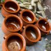 Set of 6 French glazed stoneware terracotta cooking pots – (18) Franse geglazuurde gres terracotta kookpot – 19e tot begin 20e eeuw | French glazed stoneware terracotta cooking pot – early 20th century