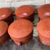 Set of 6 French glazed stoneware terracotta cooking pots – (6) Franse geglazuurde gres terracotta kookpot – 19e tot begin 20e eeuw | French glazed stoneware terracotta cooking pot – early 20th century