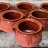 Set of 6 French glazed stoneware terracotta cooking pots – (8) Franse geglazuurde gres terracotta kookpot – 19e tot begin 20e eeuw | French glazed stoneware terracotta cooking pot – early 20th century