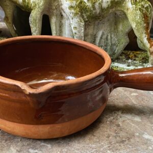 Terracotta French caquelon with spout, 1930s–1940s (1) Vintage Franse terracotta caquelon met tuit | Terracotta French caquelon with spout, 1930s–1940s