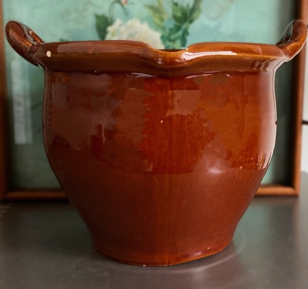Vintage French glazed water jug – early 20th c (2) Vintage Frans geglazuurd waterkruikje | Vintage French glazed water jug – early 20th c.