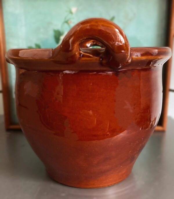 Vintage French glazed water jug – early 20th c (3) Vintage Frans geglazuurd waterkruikje | Vintage French glazed water jug – early 20th c.
