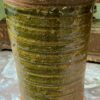 ​Vintage groene cilindervaas | Green ceramic cylinder vase, Germany ca. 1970