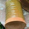 ​Vintage groene cilindervaas | Green ceramic cylinder vase, Germany ca. 1970