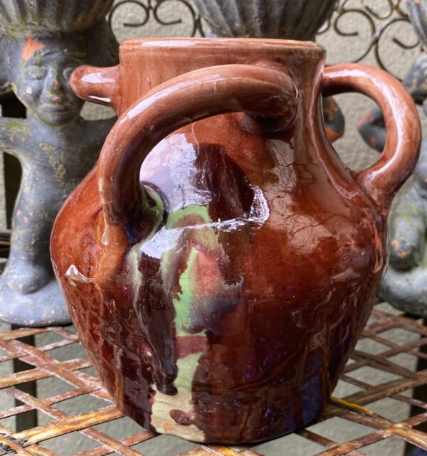 Vintage Thulin ceramic vase with 3 handles ca. 1950 – Stijlvolle handgemaakte Thulin vaas ca. 1950 (12) Stijlvolle handgemaakte Thulin vaas ca. 1950 - Vintage Thulin ceramic vase with 3 handles ca. 1950