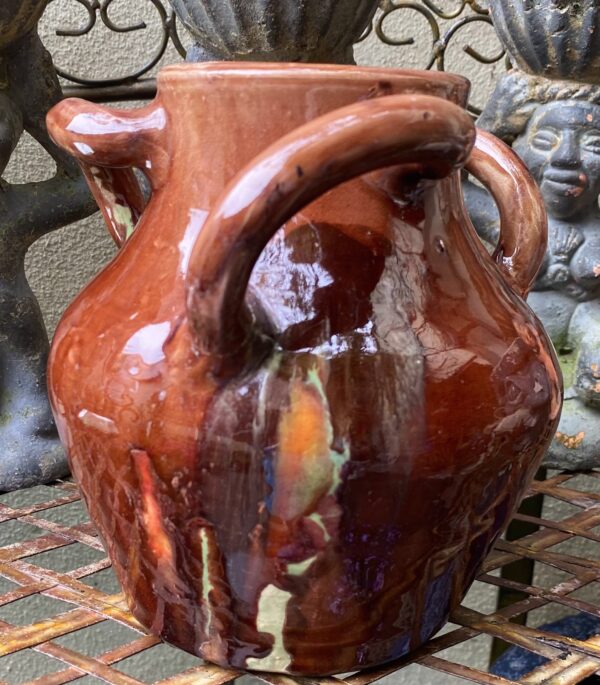 Vintage Thulin ceramic vase with 3 handles ca. 1950 – Stijlvolle handgemaakte Thulin vaas ca. 1950 (14) Stijlvolle handgemaakte Thulin vaas ca. 1950 - Vintage Thulin ceramic vase with 3 handles ca. 1950