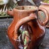 Vintage Thulin ceramic vase with 3 handles ca. 1950 – Stijlvolle handgemaakte Thulin vaas ca. 1950 (15) Stijlvolle handgemaakte Thulin vaas ca. 1950 - Vintage Thulin ceramic vase with 3 handles ca. 1950