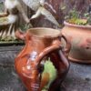 Vintage Thulin ceramic vase with 3 handles ca. 1950 – Stijlvolle handgemaakte Thulin vaas ca. 1950 (2) Stijlvolle handgemaakte Thulin vaas ca. 1950 - Vintage Thulin ceramic vase with 3 handles ca. 1950