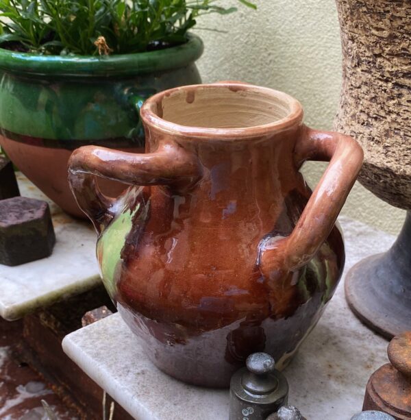 Vintage Thulin ceramic vase with 3 handles ca. 1950 – Stijlvolle handgemaakte Thulin vaas ca. 1950 (3) vintage Thulin ceramic