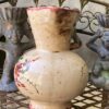 Vintage schenkkan Majolica Aardewerk Gesigneerd 18643 FJ CCE (4) Prachtige bolvormige majolica schenkkan met bloemenmotief – exquisite floral pitcher 20th c.