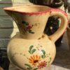 Vintage schenkkan Majolica Aardewerk Gesigneerd 18643 FJ CCE (7) Prachtige bolvormige majolica schenkkan met bloemenmotief – exquisite floral pitcher 20th c.
