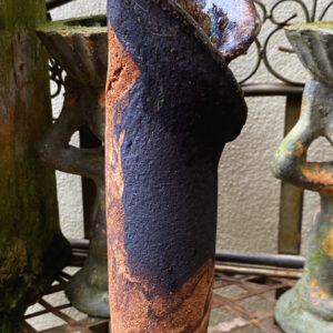 Vintage tall shino vase 1970s (4) Rustieke smalle keramische Shino vaas – Vintage tall shino vase 1970s