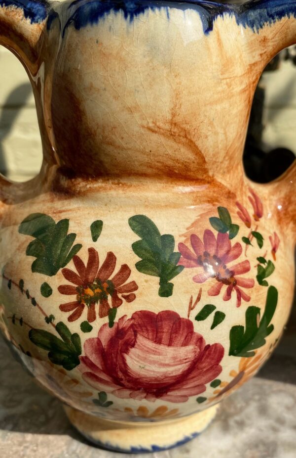 Vintage bolvaasje met 2 oren Robbia – Vintage bulb vase with 2 handles Robbia