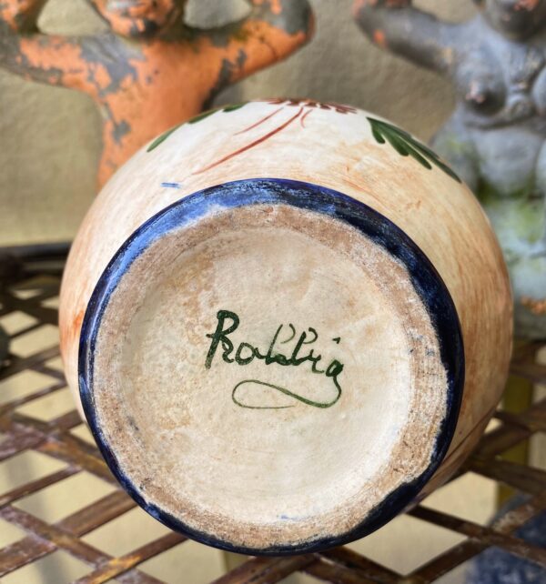Vintage bolvaasje met 2 oren Robbia – Vintage bulb vase with 2 handles Robbia