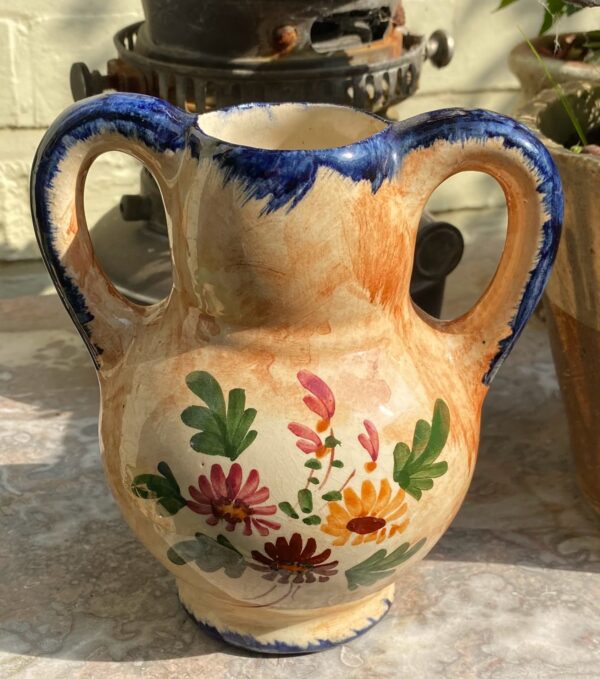 Vintage bolvaasje met 2 oren Robbia – Vintage bulb vase with 2 handles Robbia