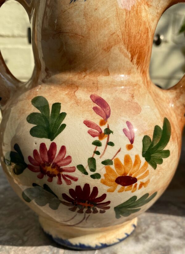 Vintage bolvaasje met 2 oren Robbia – Vintage bulb vase with 2 handles Robbia