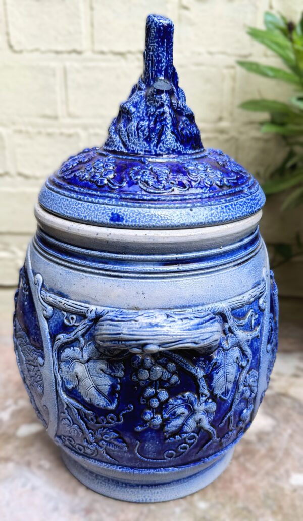 Westerwald cobalt‑blue lidded pot, ca. 1900–1950 (14) Westerwald kobaltblauwe pot met deksel | Westerwald cobalt‑blue lidded pot, ca. 1900–1950