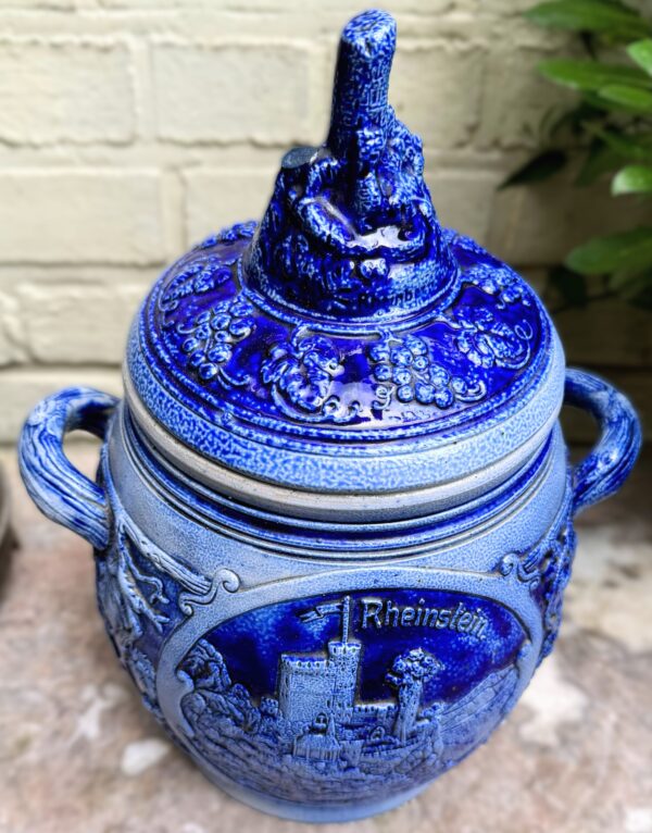 Westerwald cobalt‑blue lidded pot, ca. 1900–1950 (18) Westerwald kobaltblauwe pot met deksel | Westerwald cobalt‑blue lidded pot, ca. 1900–1950