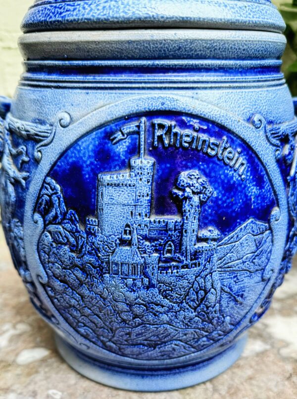 Westerwald cobalt‑blue lidded pot, ca. 1900–1950 (19) Westerwald kobaltblauwe pot met deksel | Westerwald cobalt‑blue lidded pot, ca. 1900–1950