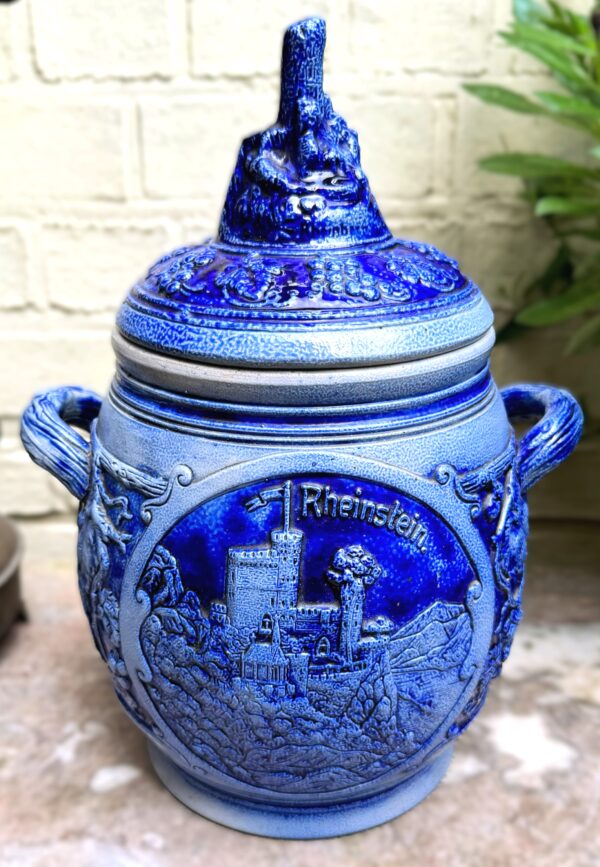 Westerwald cobalt‑blue lidded pot, ca. 1900–1950 (20) Westerwald kobaltblauwe pot met deksel | Westerwald cobalt‑blue lidded pot, ca. 1900–1950