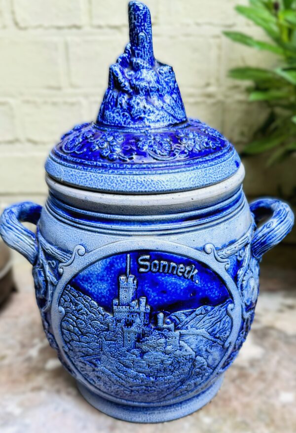 Westerwald cobalt‑blue lidded pot, ca. 1900–1950 (21) Westerwald kobaltblauwe pot met deksel | Westerwald cobalt‑blue lidded pot, ca. 1900–1950