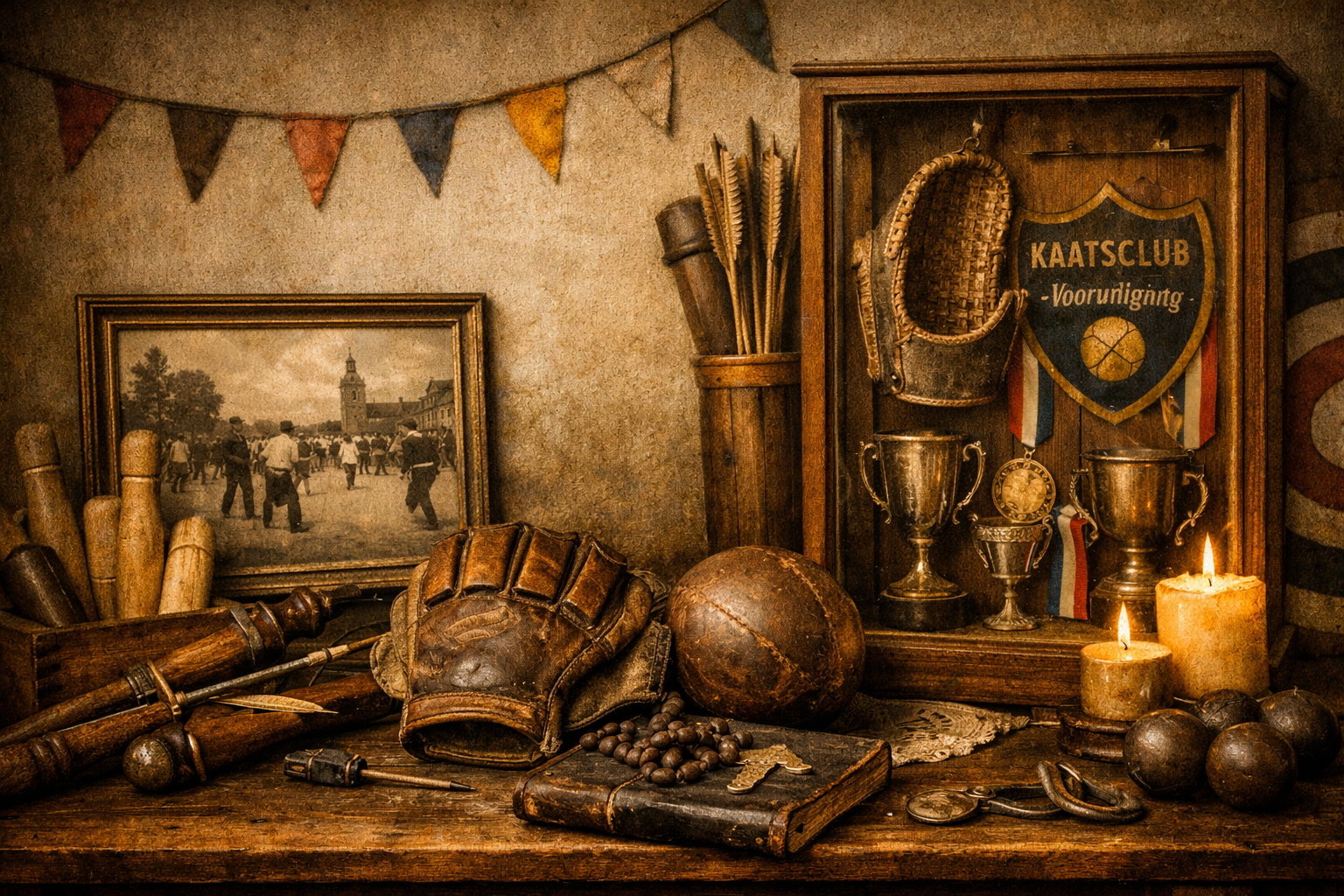 folk-culture-historical-sports Antieke balhandschoen Jeu de Paume – Achille Margo, Sivry (19de eeuw)