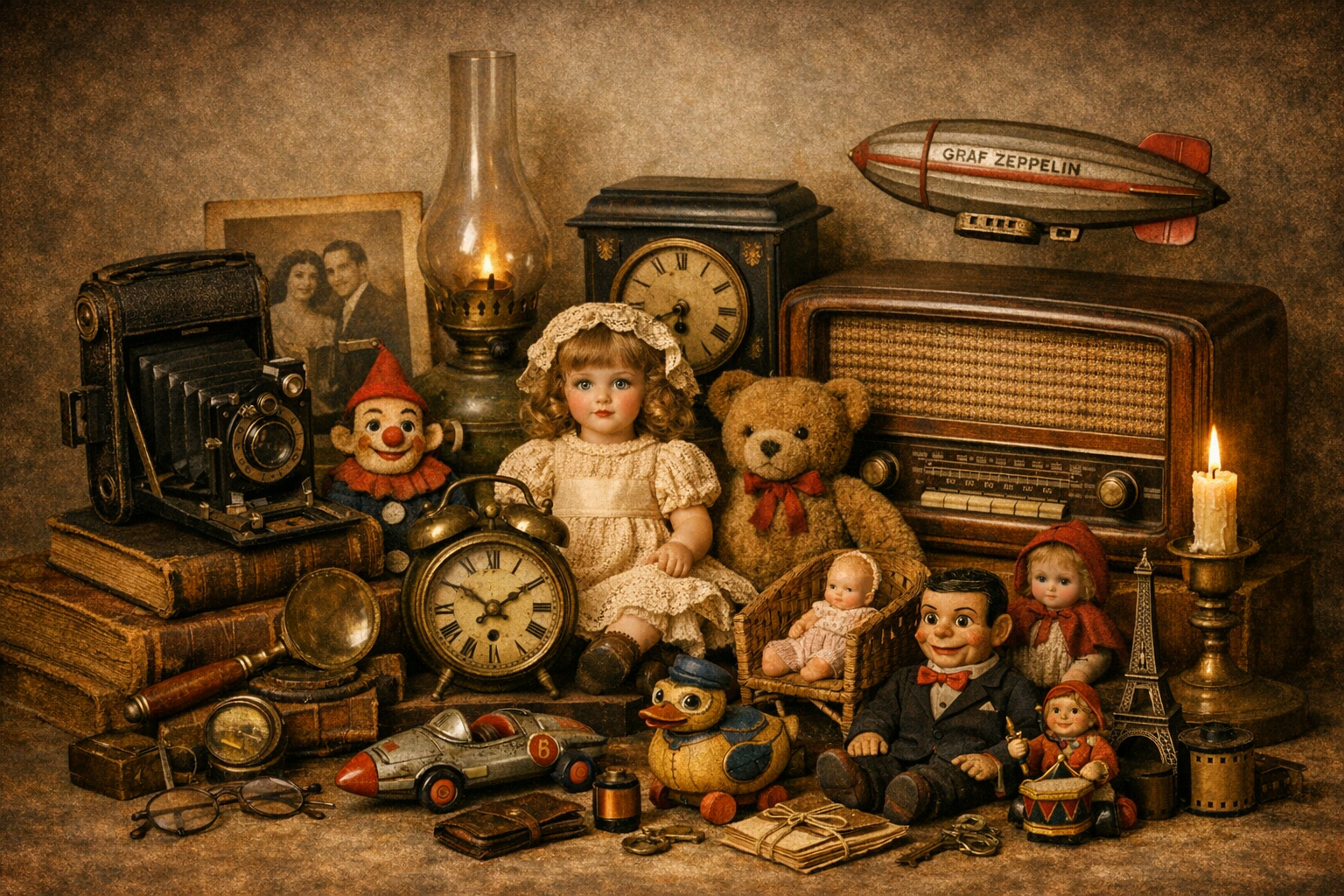 nostalgic-toy-objects Originele Triang kinderstep uit Engeland, 1962 – lichtblauw met rode wielen, nostalgisch design