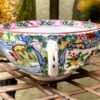 4 Chinese eggshell porcelain teacups Rose Canton – c.1900 (2) 4 Chinese eierschaalporseleinen theekopjes Rose Canton | 4 Chinese eggshell porcelain teacups Rose Canton – c.1900