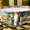 4 Chinese eggshell porcelain teacups Rose Canton – c.1900 (7) 4 Chinese eierschaalporseleinen theekopjes Rose Canton | 4 Chinese eggshell porcelain teacups Rose Canton – c.1900